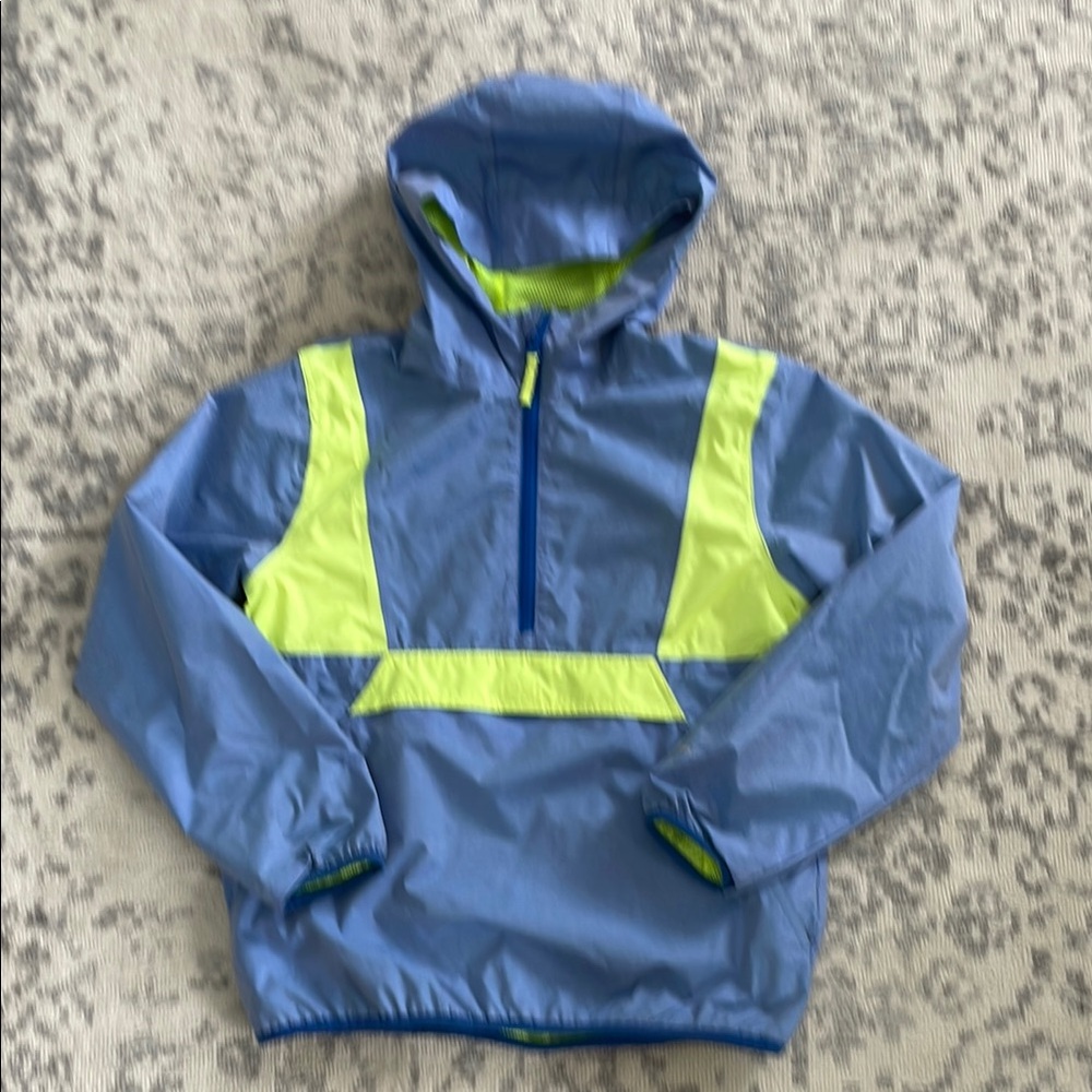 Eddie Bauer Youth Blue and Neon Green Windbreaker